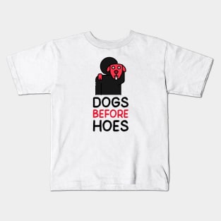 Dog Lovers Gift Dogs Before Hoes Kids T-Shirt